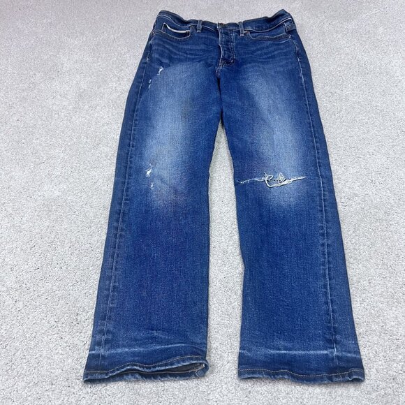 Gap Jans Cigarette Straight 5 Button Fly Blue Distressed Pockets Size 8 - Picture 5 of 15